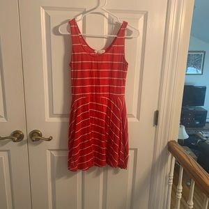 Red Striped Skater Dress